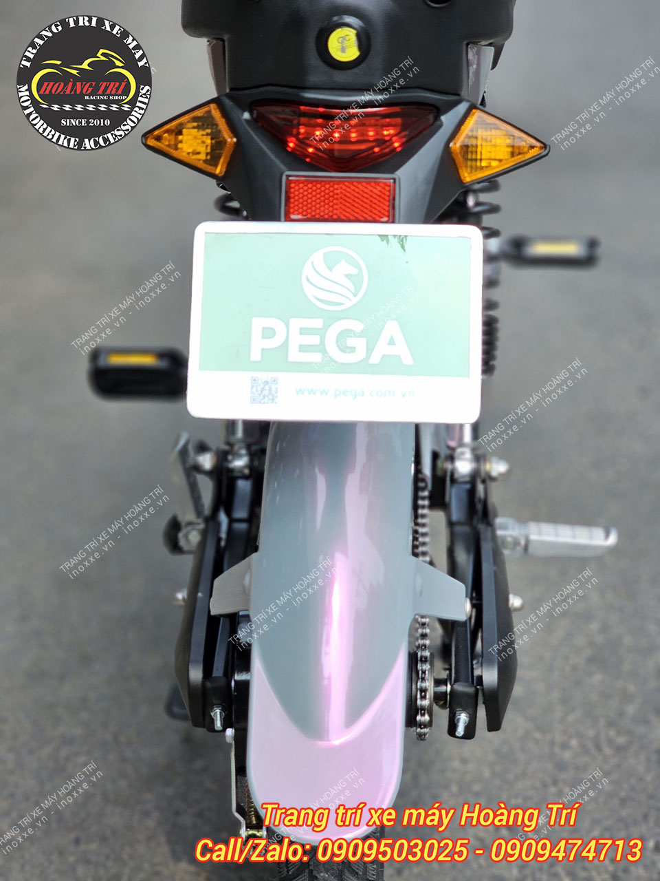 Xe máy điện Pega Cap-As - Dán decal xám xi măng ánh hồng