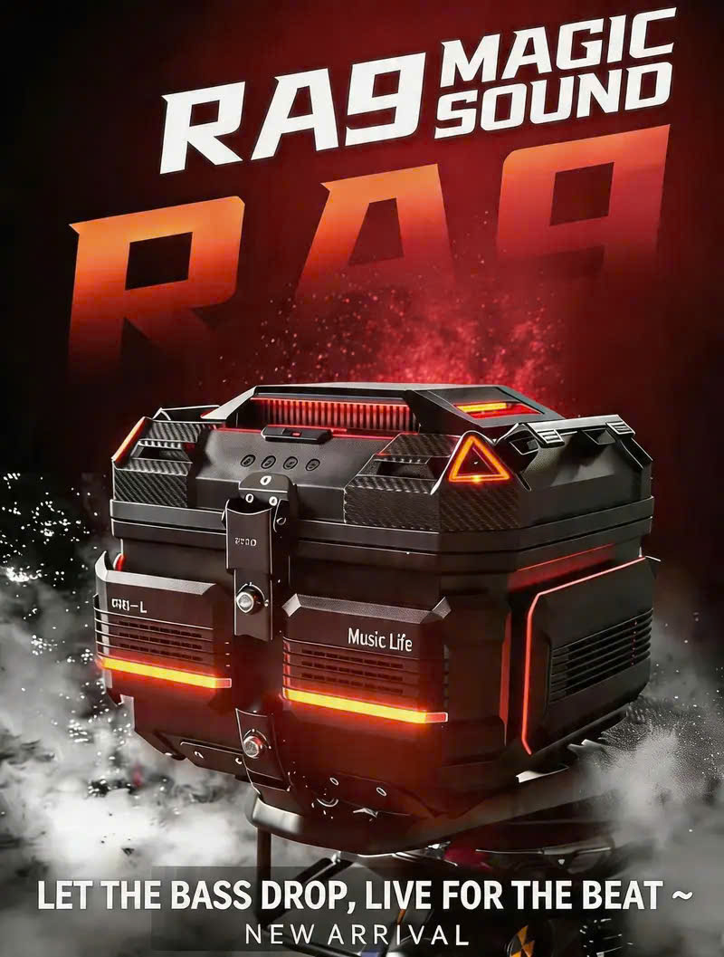 Thùng RaBo Music RA9 45 lít có Loa nghe nhạc và hiệu ứng đèn Led