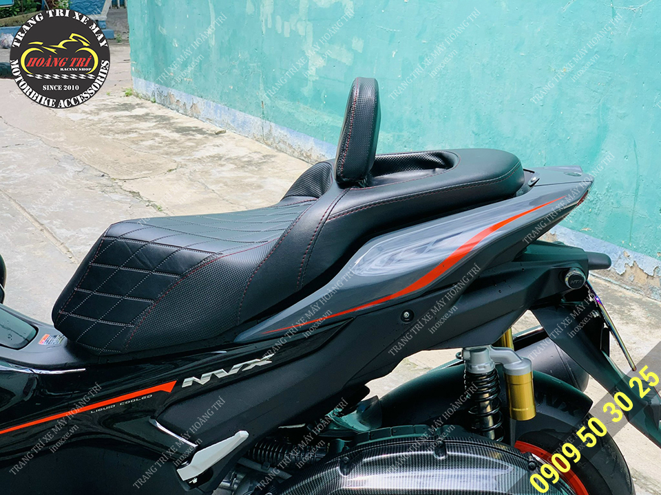 Yên độ 2 tầng Yamaha NVX kiểu Indo có đệm tựa lưng bật gấp
