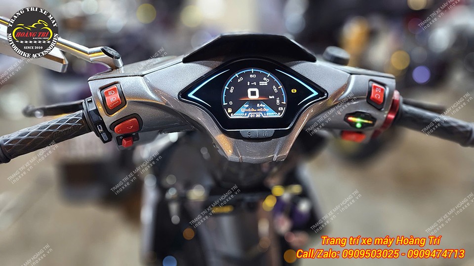 Độ đồng hồ Vespa full LCD cho xe Airblade