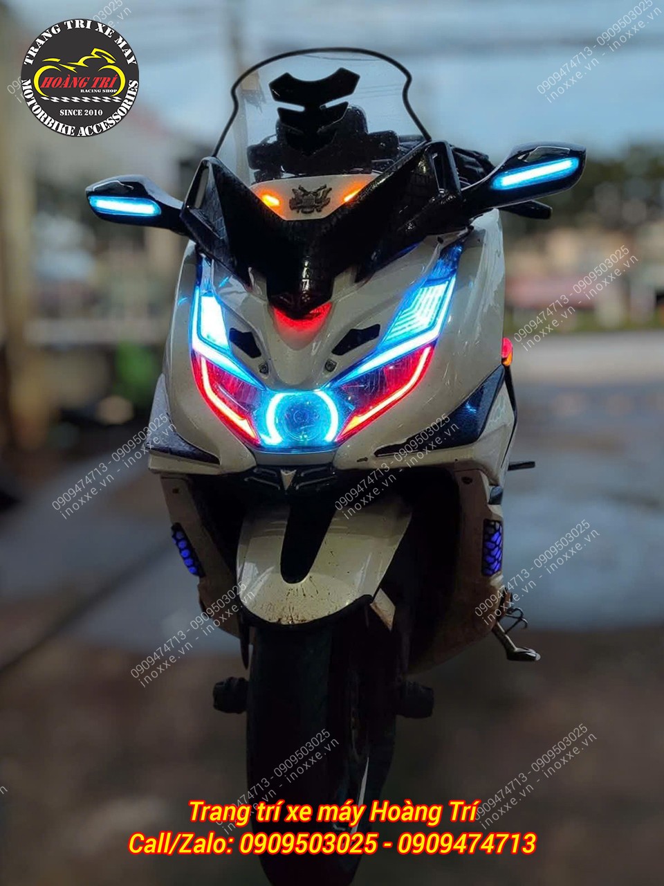 Mặt nạ chắn gió PCX 160 2021-2024 tích hợp kính hậu xi nhan