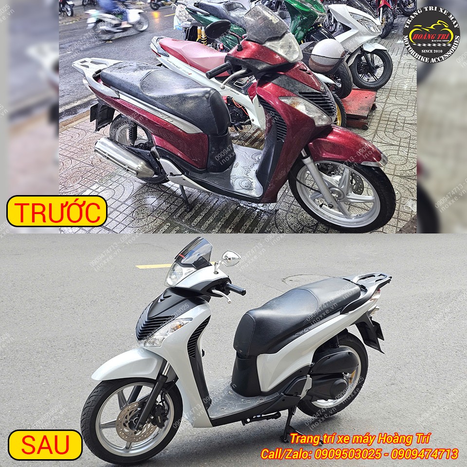 Sơn xe Sh - Sơn full dàn áo màu và áo nhám