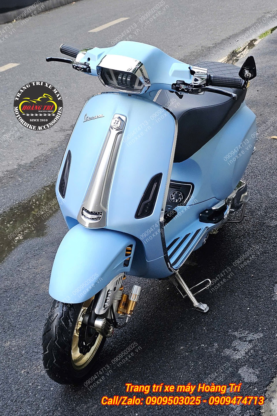 Bộ chân chống inox 304 Vespa Sprint/Primavera