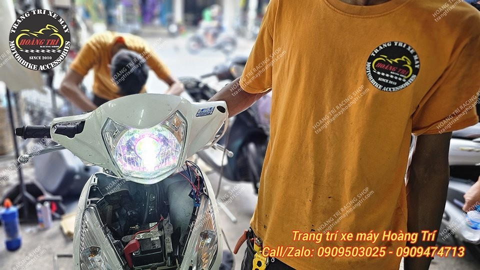 Độ đèn bi cầu xe Vision