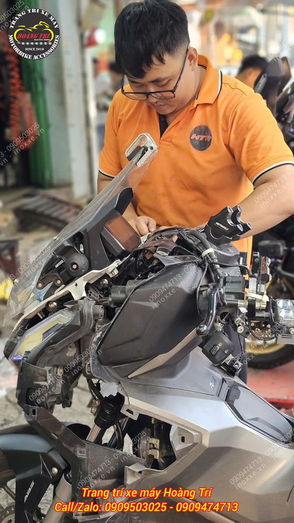 Gù tay lái có đèn lắp cho xe ADV 150/ADV 160