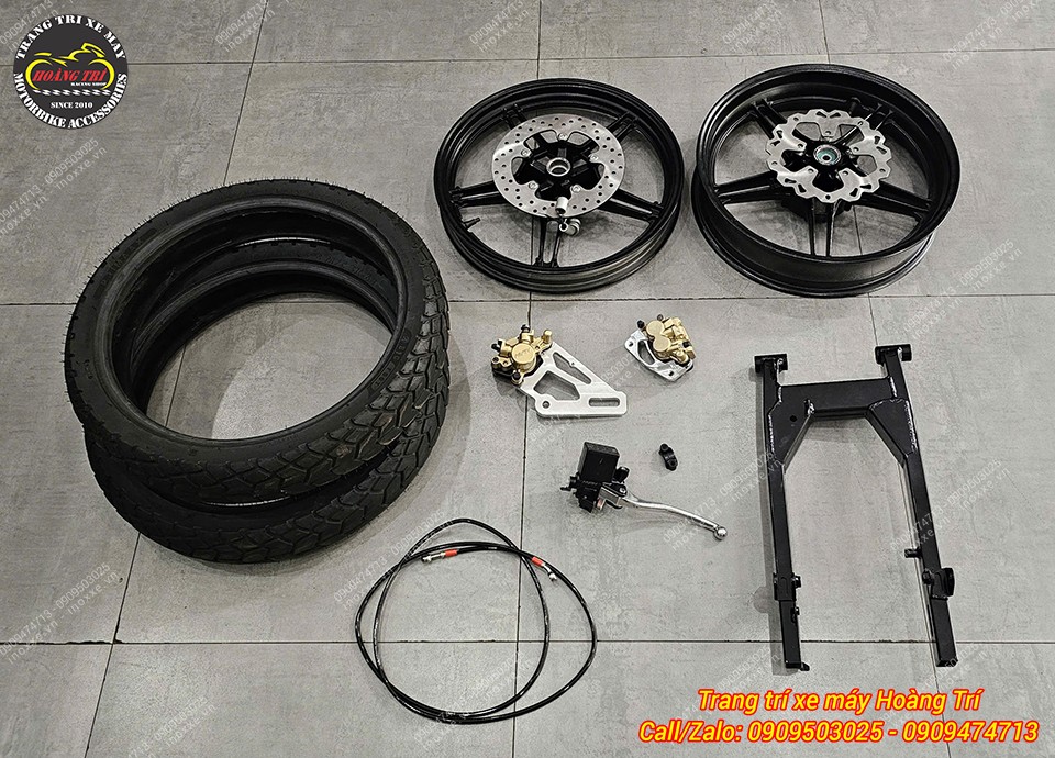 Độ bánh mâm và nâng cấp đĩa sau cho xe PG-1