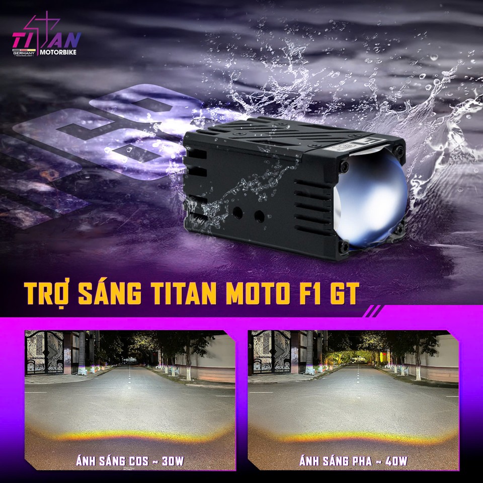Đèn trợ sáng mini F1 GT Titan Moto