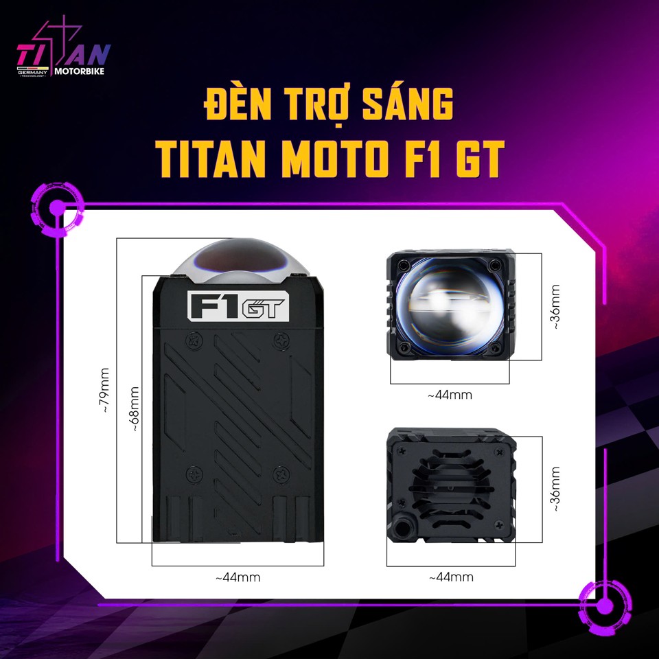 Đèn trợ sáng mini F1 GT Titan Moto
