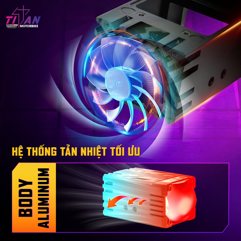 Đèn trợ sáng mini F1 GT Titan Moto
