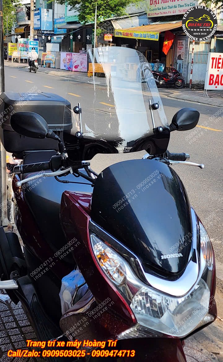 Kính chắn gió cao cho xe máy gắn chân gương