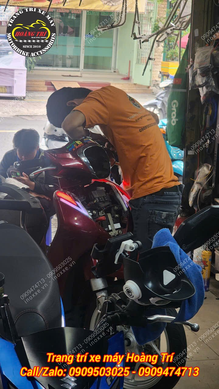 Độ đèn bi cầu xe SH Mode