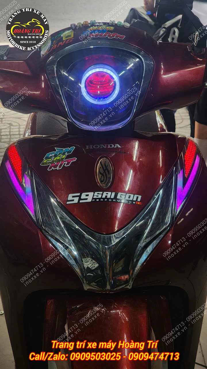 Độ đèn bi cầu xe SH Mode