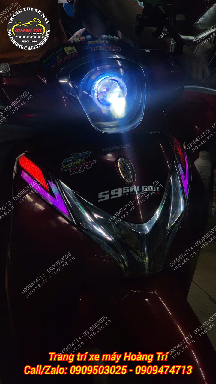 Độ đèn bi cầu xe SH Mode