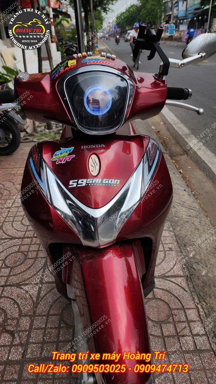 Độ đèn bi cầu xe SH Mode