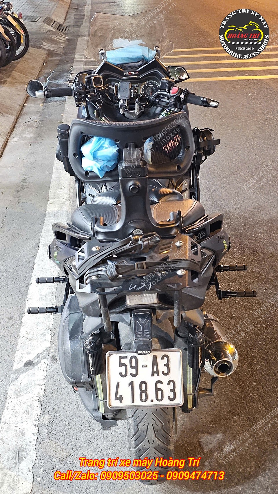 Gác chân phụ HTR độ cho xe XMax 300