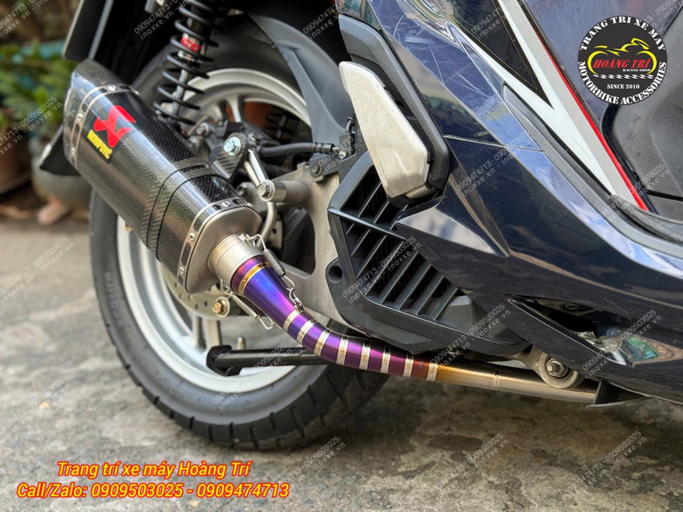 Full set pô Akrapovic carbon chính hãng độ cho xe SH