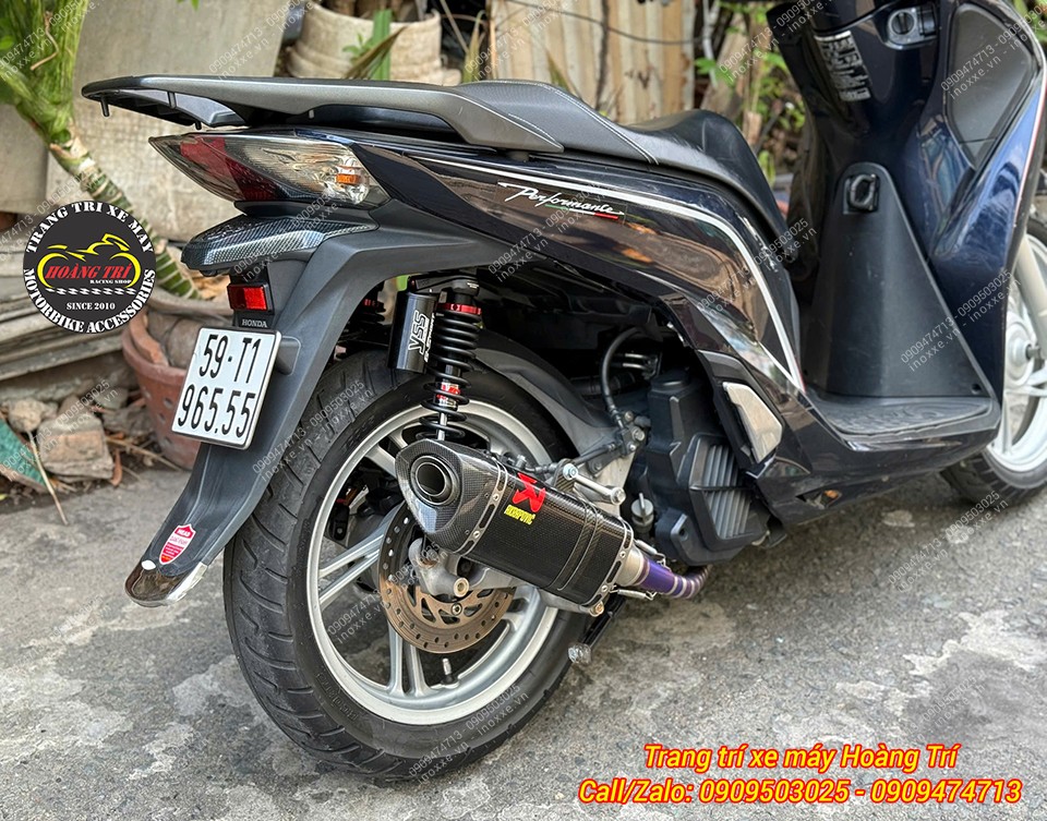 Full set pô Akrapovic carbon chính hãng độ cho xe SH