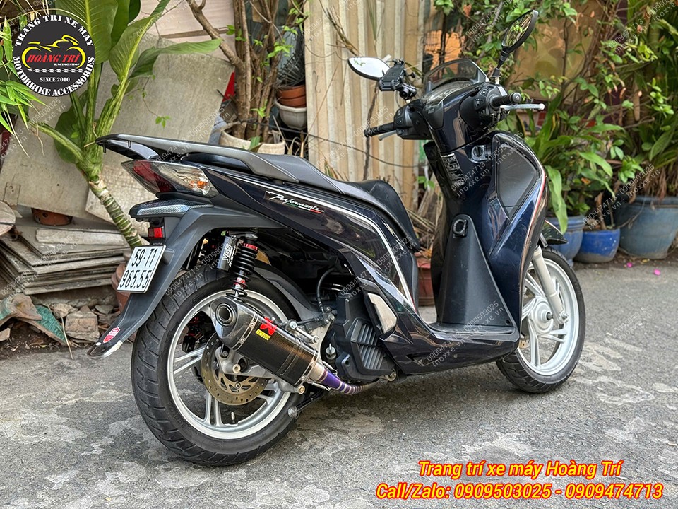 Full set pô Akrapovic carbon chính hãng độ cho xe SH