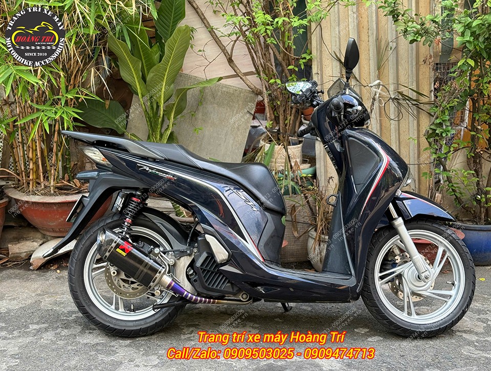 Full set pô Akrapovic carbon chính hãng độ cho xe SH