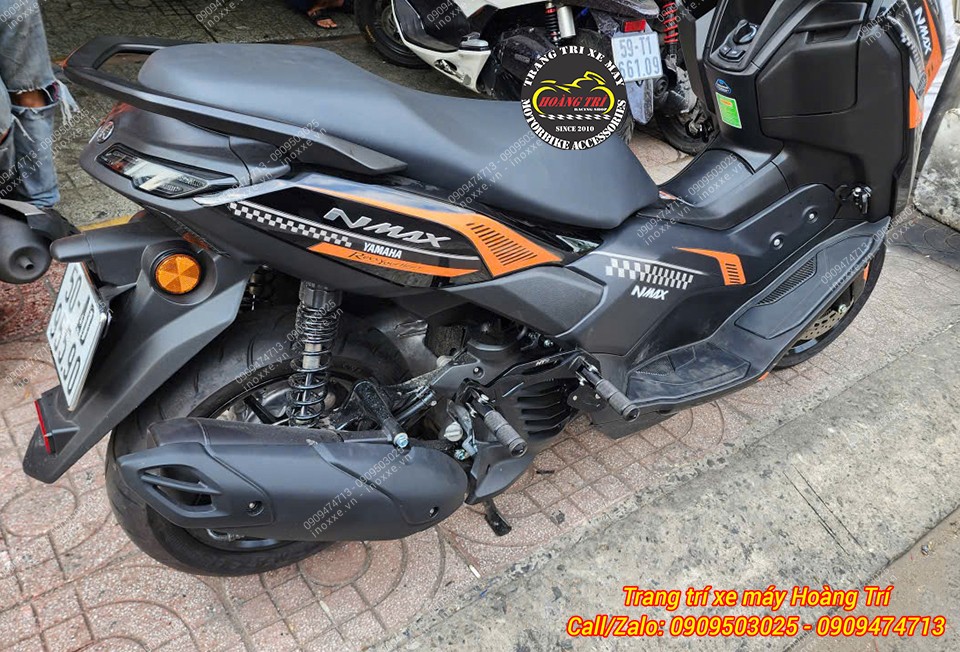 Gác chân phụ HTR nhôm CNC cho xe Yamaha NMAX