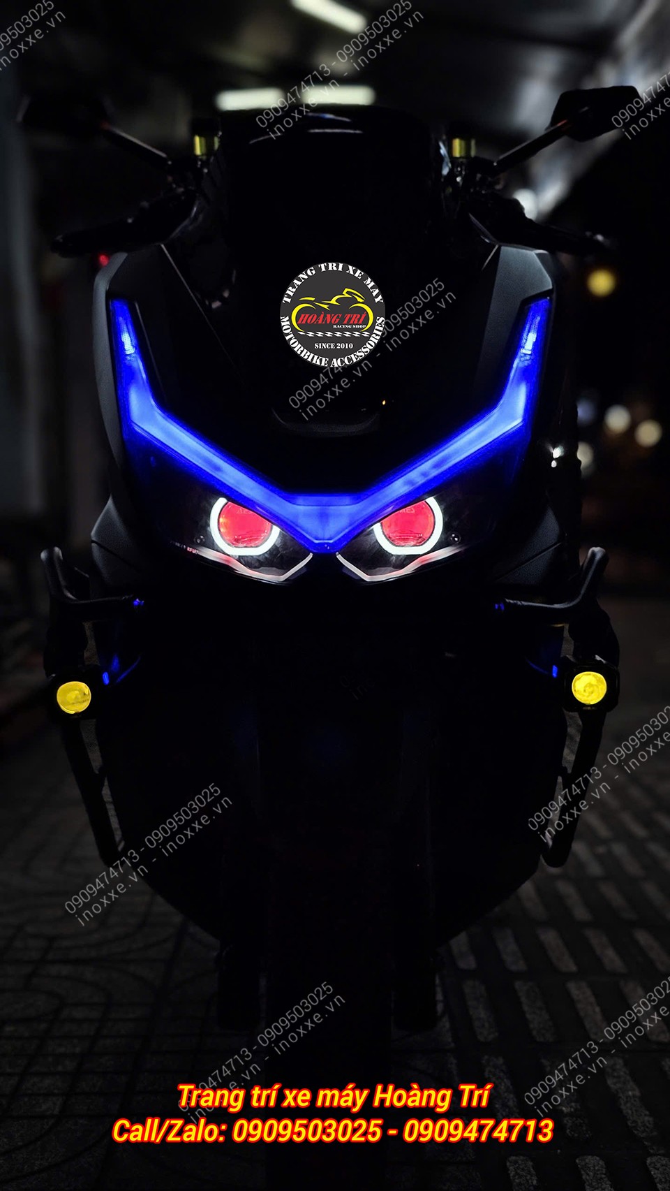 Độ đèn Bi cầu cho xe PCX 160