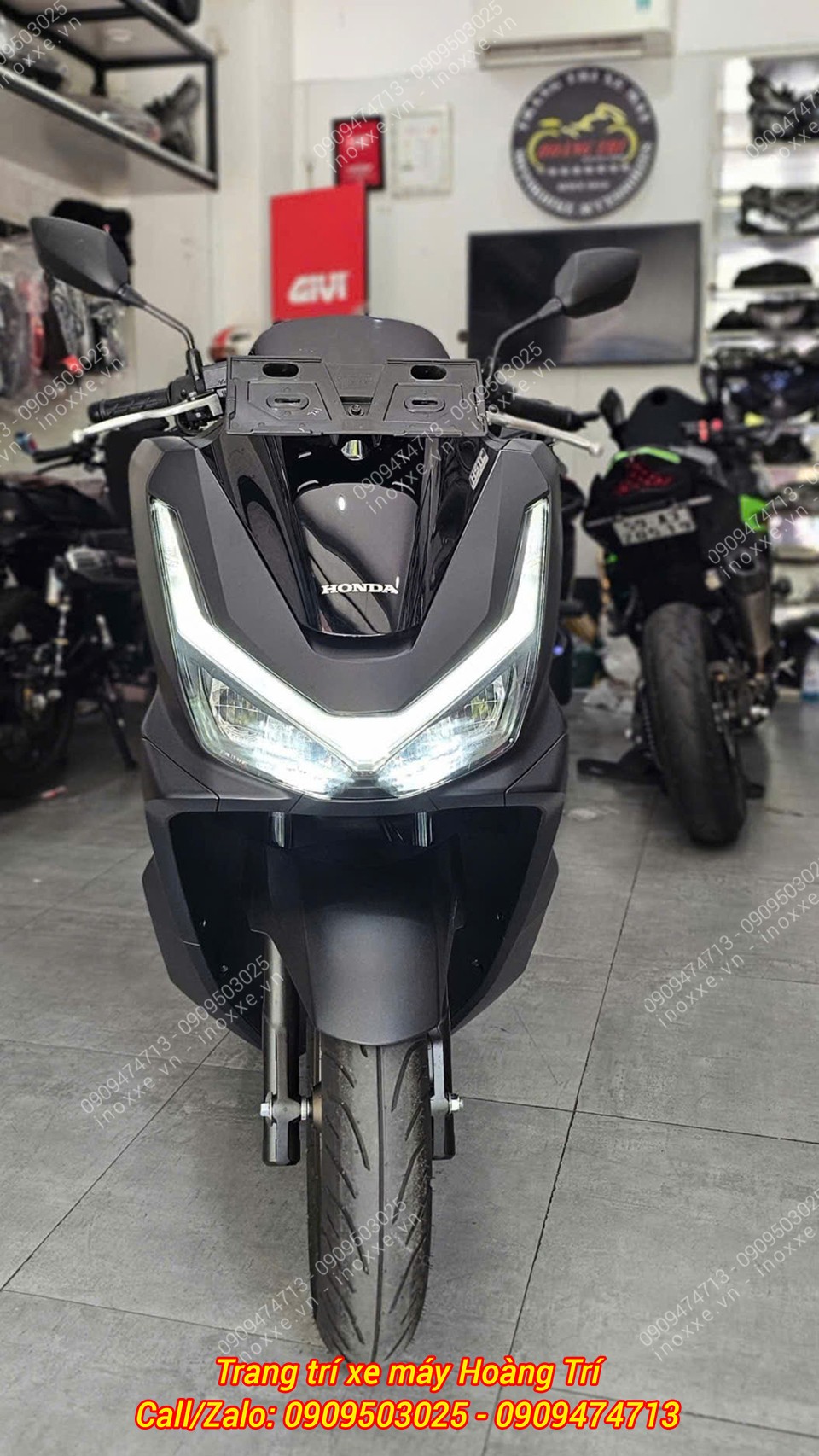 Độ đèn Bi cầu cho xe PCX 160