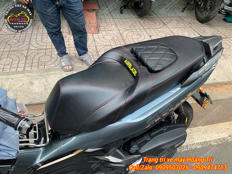 Yên 2 tầng độ cho xe Airblade kiểu Indo có tựa lưng bật gấp