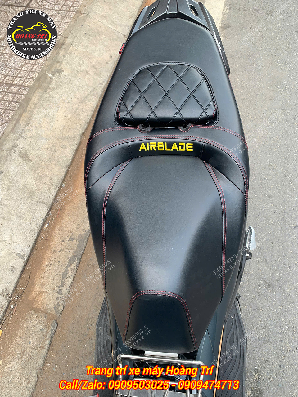 Yên 2 tầng độ cho xe Airblade kiểu Indo có tựa lưng bật gấp