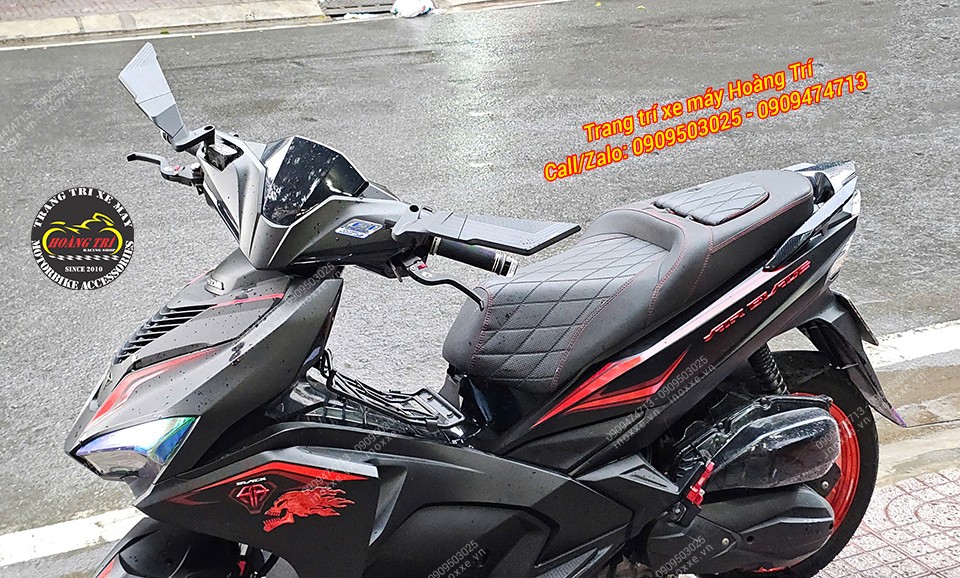 Yên 2 tầng độ cho xe Airblade kiểu Indo có tựa lưng bật gấp