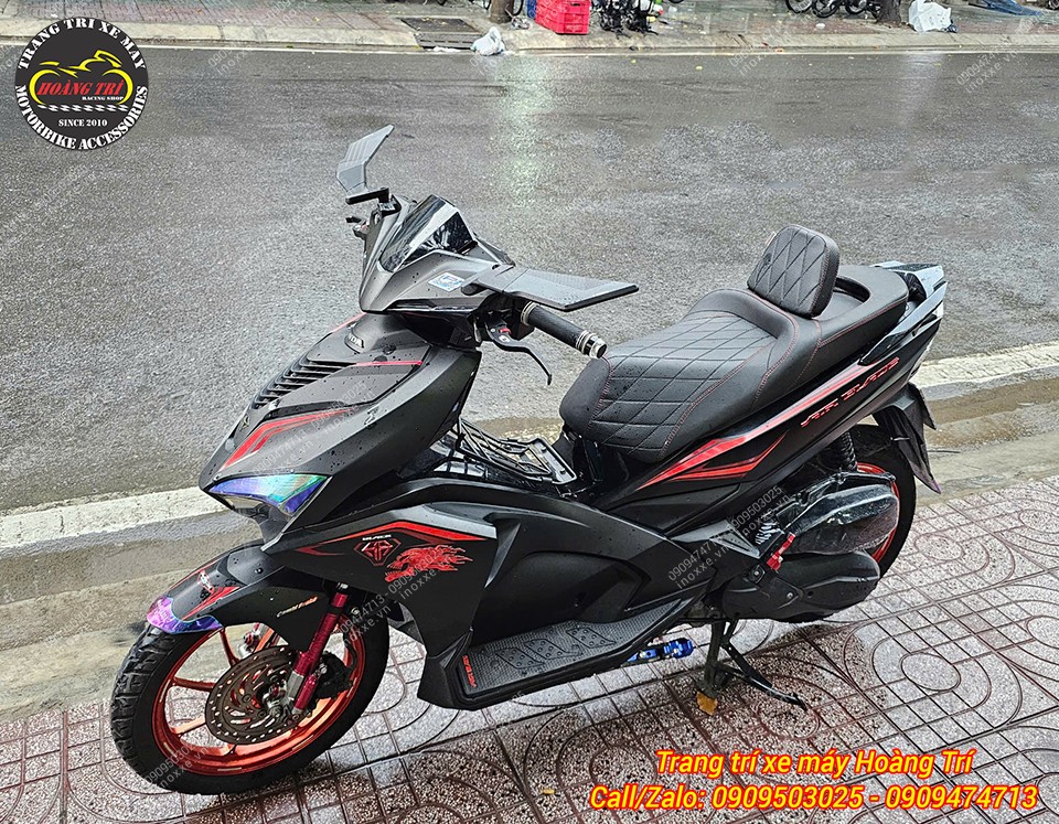 Yên 2 tầng độ cho xe Airblade kiểu Indo có tựa lưng bật gấp