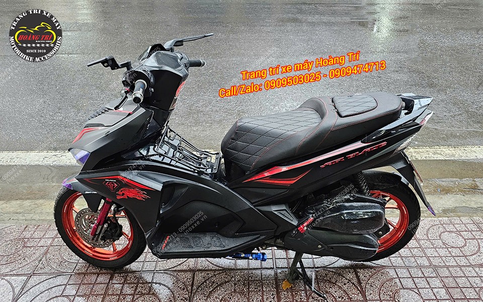 Yên 2 tầng độ cho xe Airblade kiểu Indo có tựa lưng bật gấp
