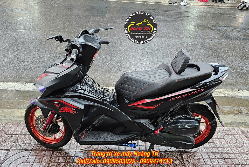 Yên 2 tầng độ cho xe Airblade kiểu Indo có tựa lưng bật gấp