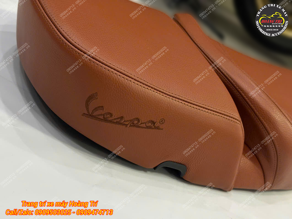 Yên da bò thật dành cho Vespa GTS / Vespa Sprint / Primavera / LX độ 2 tầng rời