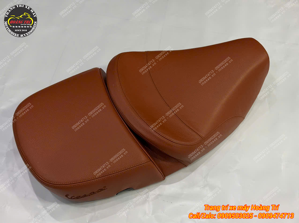 Yên da bò thật dành cho Vespa GTS / Vespa Sprint / Primavera / LX độ 2 tầng rời
