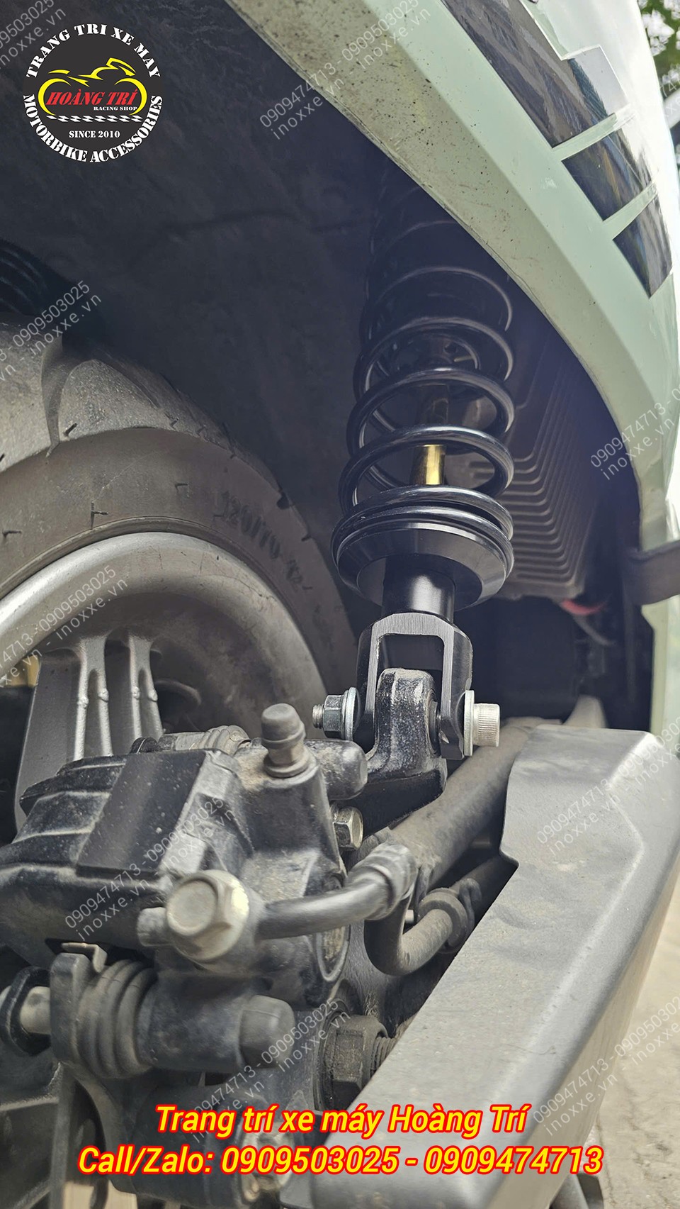 Phuộc Racing Boy độ cho xe máy điện Vento