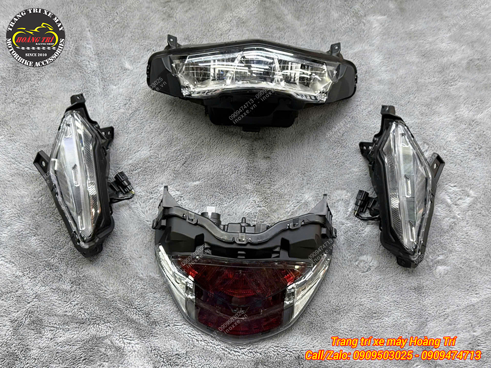 Trọn bộ đèn bi cầu, đèn Led Audi trước sau đúc khuôn cho xe SH VN 125/150/160/350