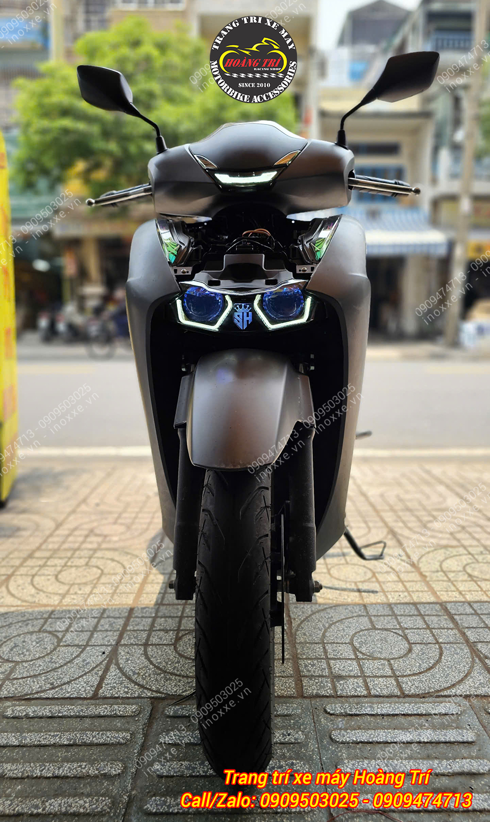 Trọn bộ đèn bi cầu, đèn Led Audi trước sau đúc khuôn cho xe SH VN 125/150/160/350