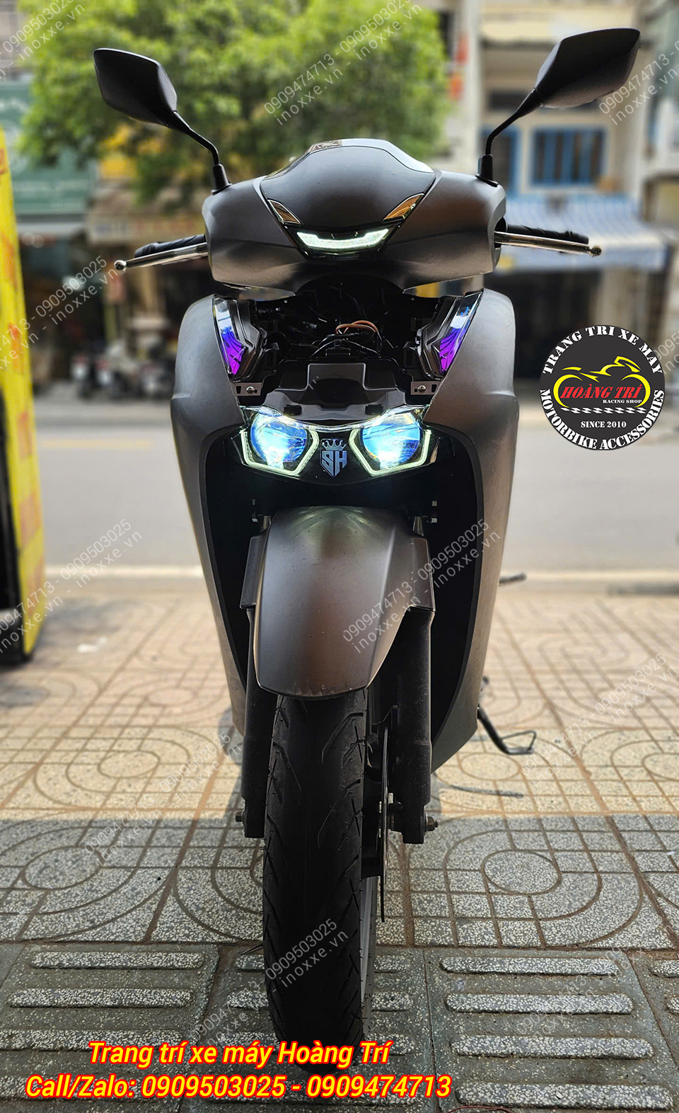 Trọn bộ đèn bi cầu, đèn Led Audi trước sau đúc khuôn cho xe SH VN 125/150/160/350