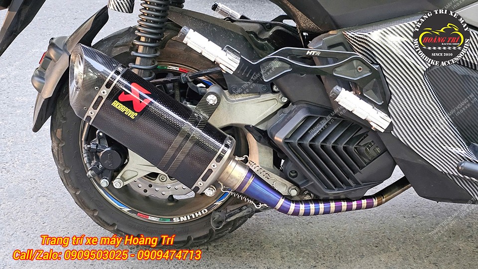 Full set pô Akrapovic carbon chính hãng độ cho xe ADV 150/160