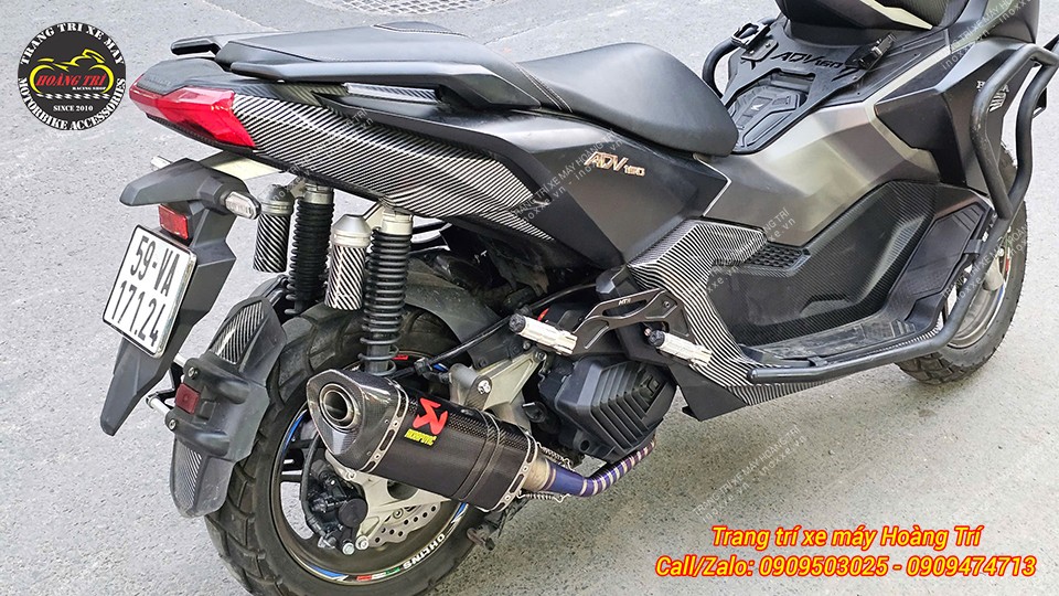 Full set pô Akrapovic carbon chính hãng độ cho xe ADV 150/160