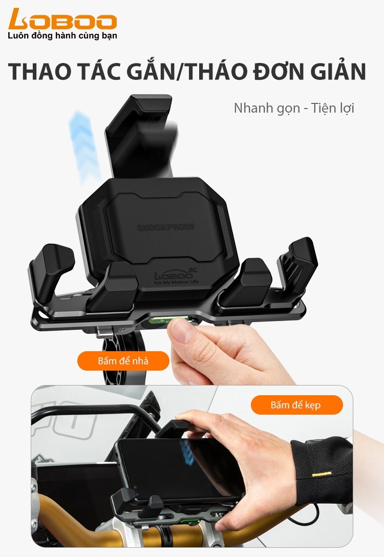 Giá đỡ điện thoại Loboo P06 - Sạc không dây