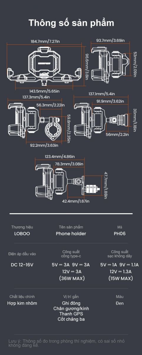 Giá đỡ điện thoại Loboo P06 - Sạc không dây