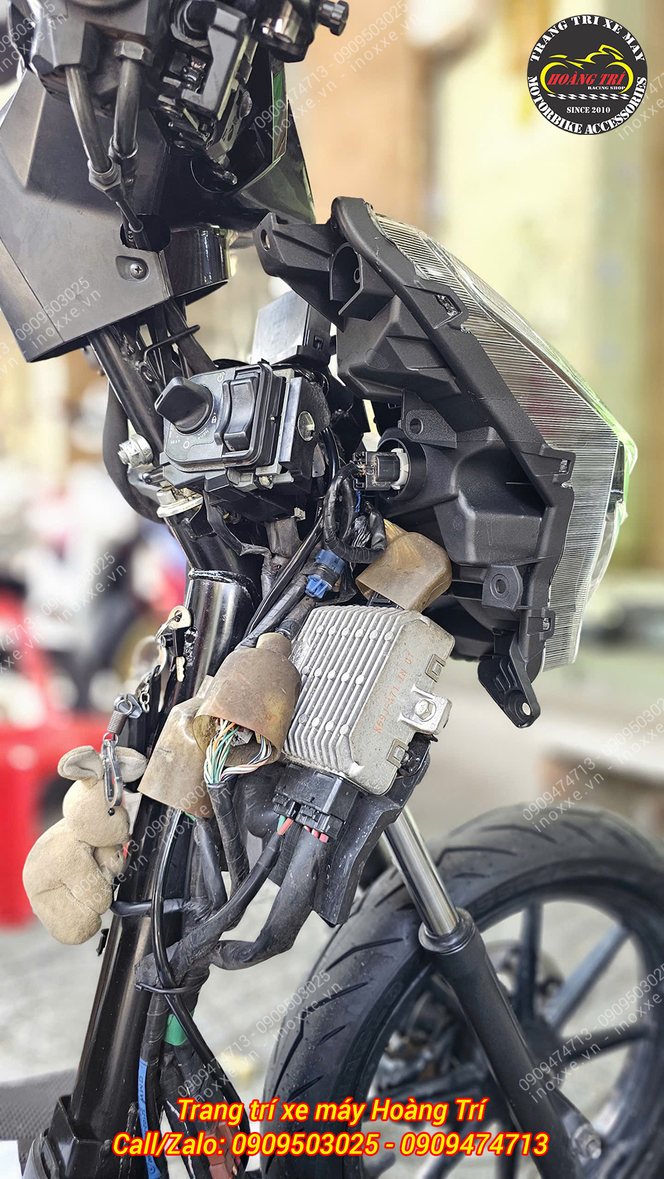 Cụm đèn pha đúc một bi cầu mắt xoay, Led Audi chỉnh màu cho Vario 125/150