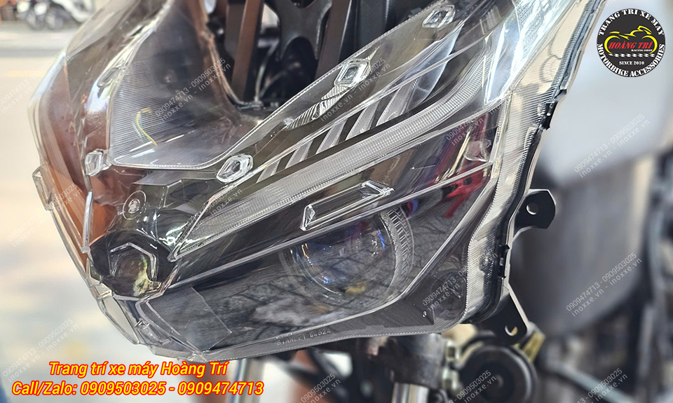 Cụm đèn pha đúc một bi cầu mắt xoay, Led Audi chỉnh màu cho Vario 125/150