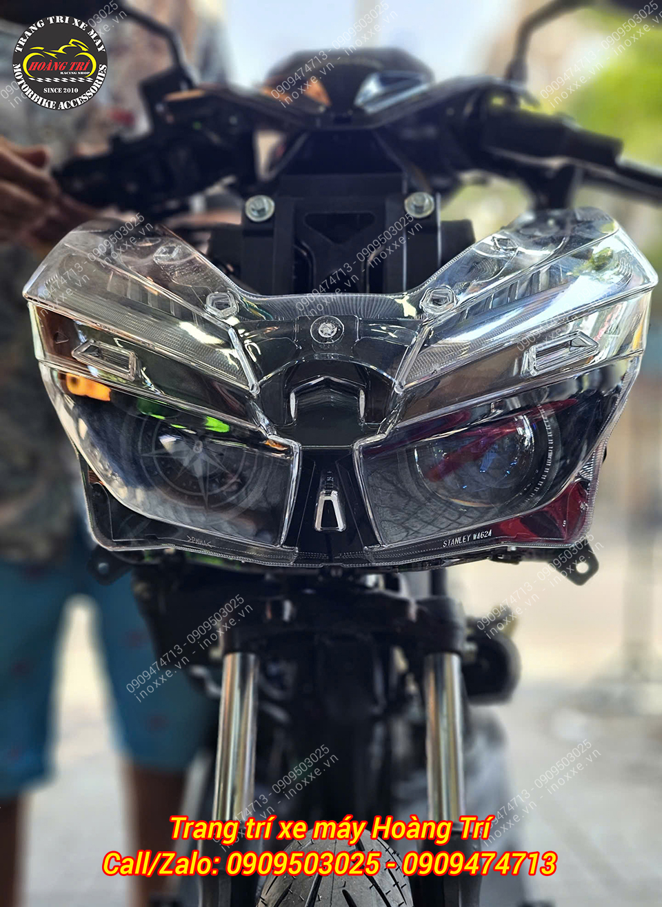 Cụm đèn pha đúc một bi cầu mắt xoay, Led Audi chỉnh màu cho Vario 125/150