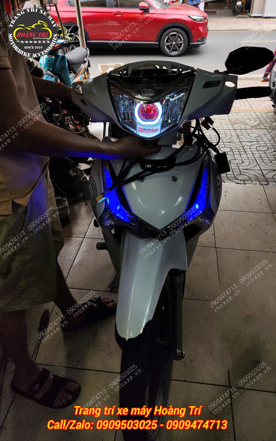 Độ đèn bi cầu cho xe Future