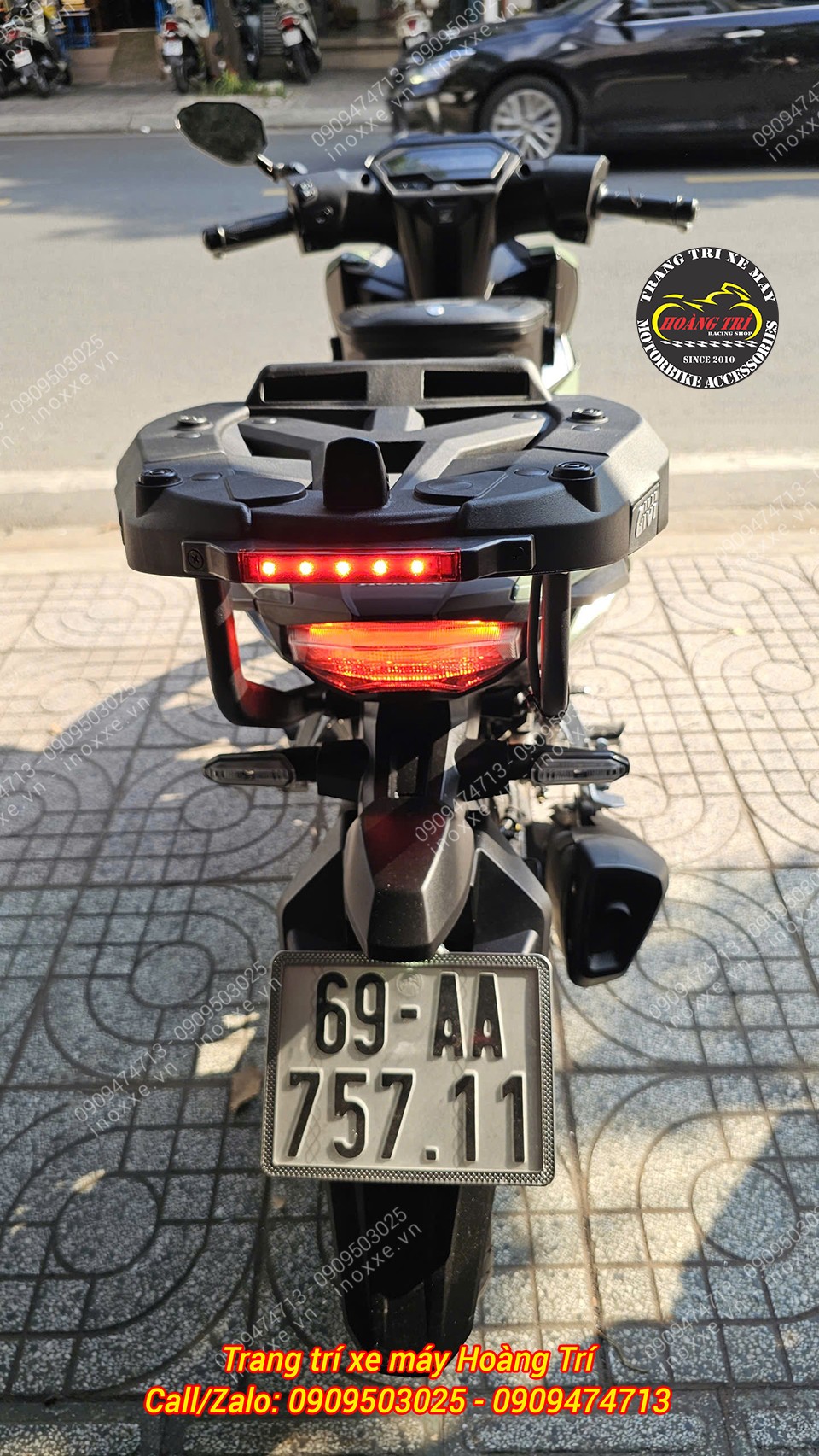 Baga sau Givi HRX cho xe Winner R đế thùng có đèn Stop