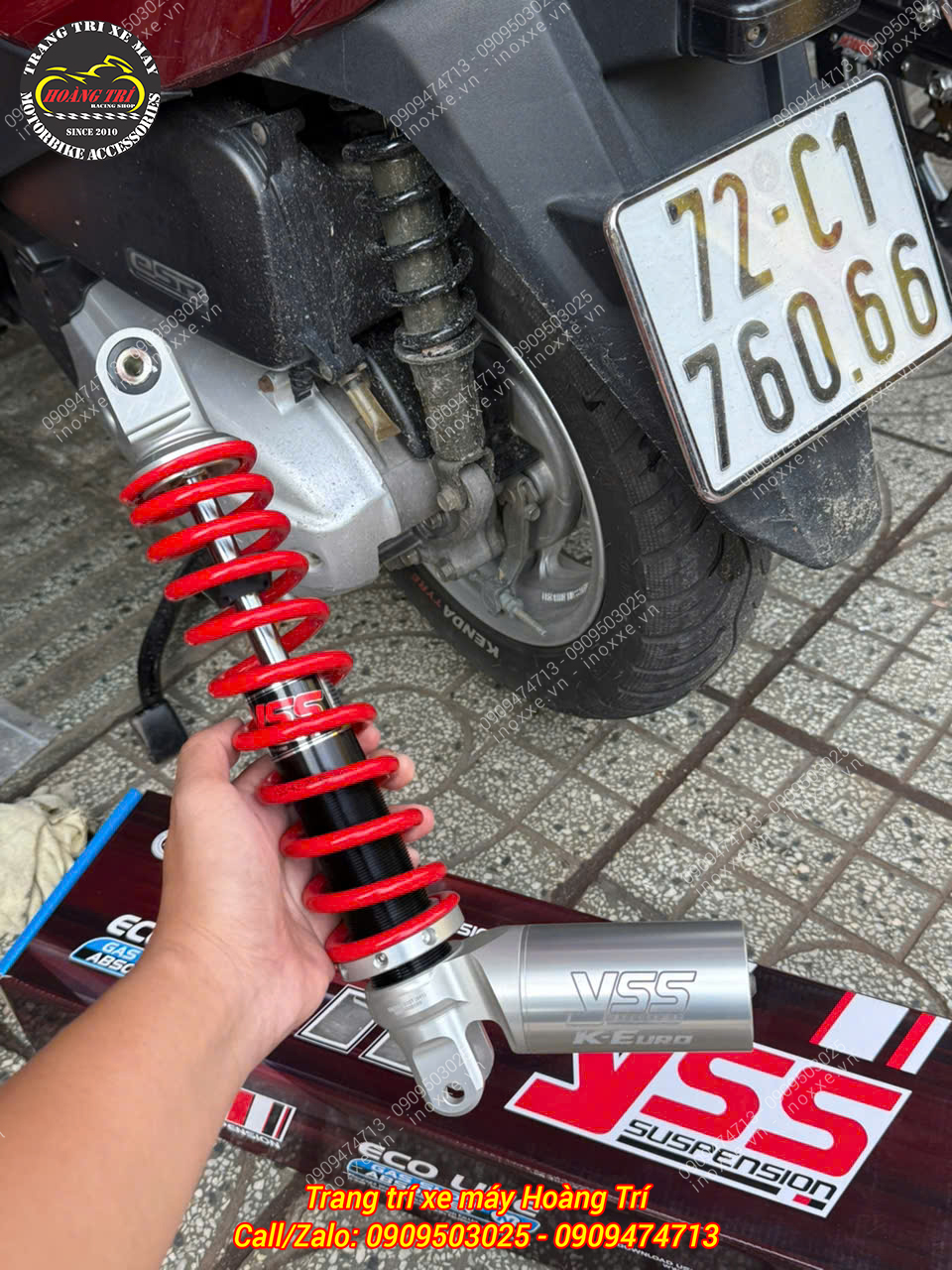 Phuộc YSS bình dầu dưới K-Euro lắp chuẩn cho xe Lead