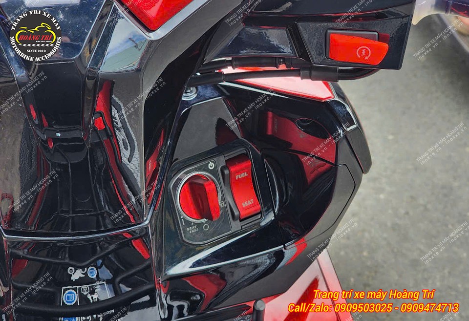 FULL BỘ NÚM NHÔM CNC V2 GẮN Ổ KHOÁ SMARTKEY HONDA