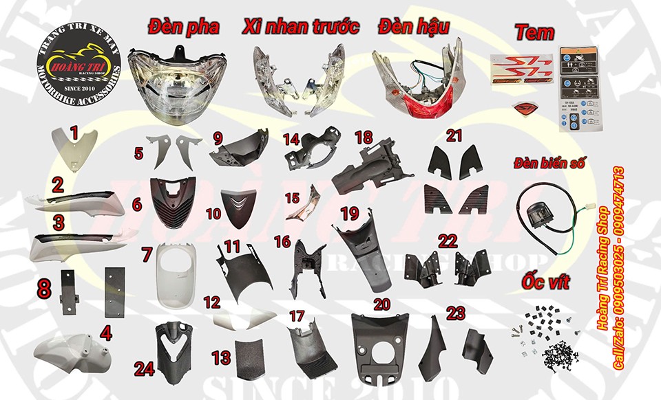 Bộ dàn áo SH Ý version 3 độ SH Việt Nam